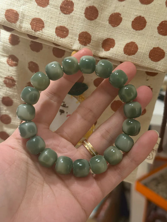 Jade Milk Cube Bodhi Bracelet